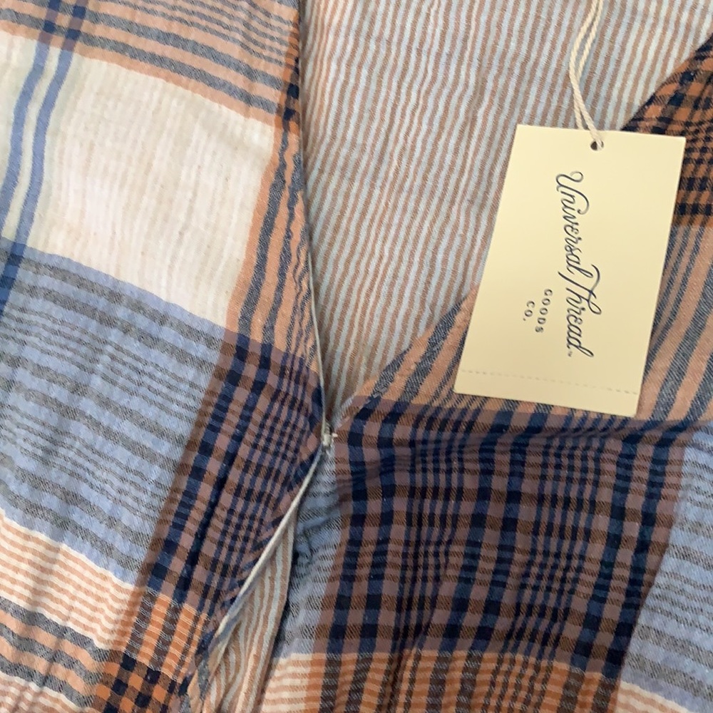 NEW! Blue Plaid Side Fold Over Dress - Picture 5 of 6